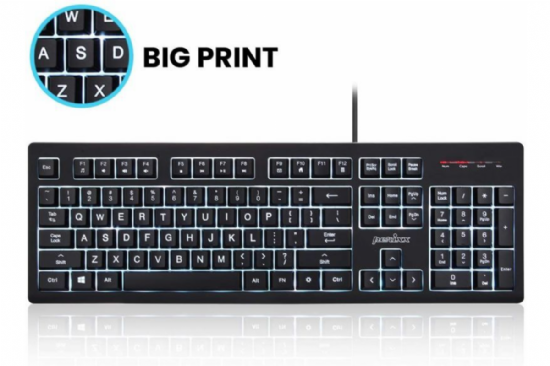 Big Print and Backlit Keyboard