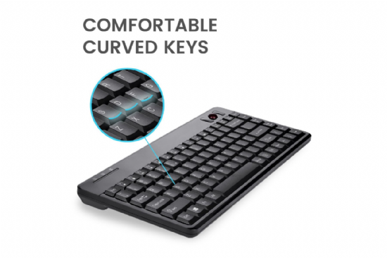 Compact Trackball Keyboard - Wireless Mini Trackball Keyboard